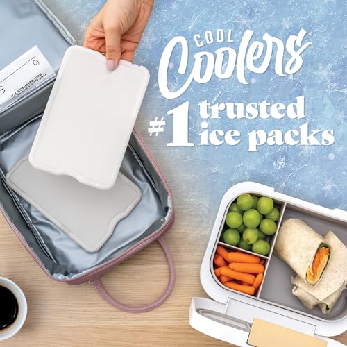 Image of Cool Coolers by Fit & Fresh 4 Pack XL Slim Ice Packs, Quick Freeze Space Saving Reusable Ice Packs for Lunch Boxes or Coolers