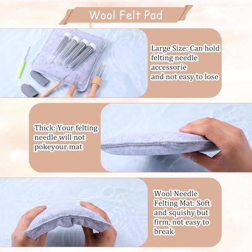 Image of Aeaocvo 142 PCS Needle Felting Kit for Beginner, Wool Felting Needles Tools with Pad, 4 Sizes 114 PCS Needles, Needle Tools Bag DIY Crafts