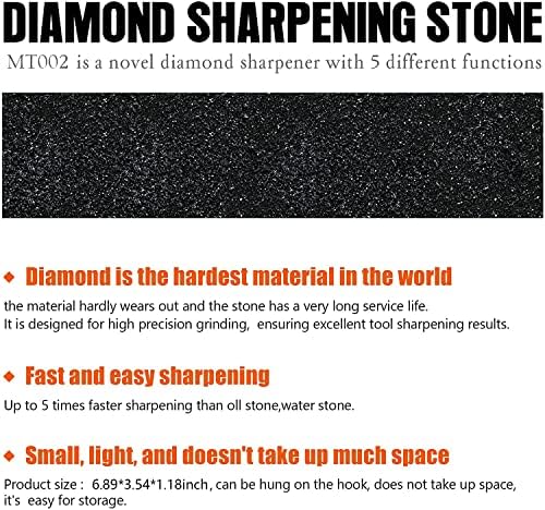 Madotree Diamond Sharpening Stone 400/1000 Grit Double Sided Professional Whetstone Sharpening Kit with Non Slip Base Unit & Clear Cover,for Scissors Knives Outdoor Kitchen Sharpen Tools