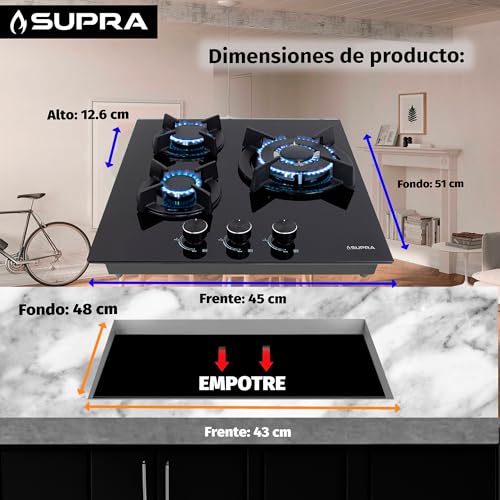 La Mejor Lista de Parrilla Empotrable Supra más recomendados. 2 Parrilla Empotrable Supra marca SUPRA BY SUPERFLAMA (2)
