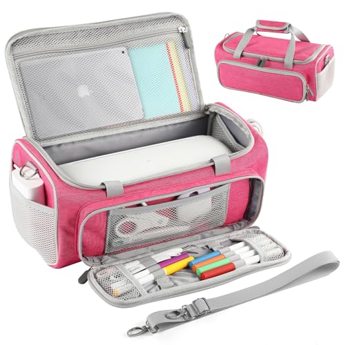 Mallette Cricut Joy Xtra antichoc étui de rangement rose rigide multi-poches