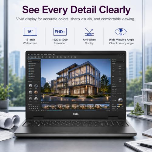 Image of Dell Precision 7680 Laptop, NVIDIA RTX 2000 Ada 8GB, i9-13950HX, 64GB DDR5 | 16 inch FHD+ Mobile Workstation, 2TB SSD, Intel 24-Core > Ultra 9 285H, Dell Pro Max, Engineer, Designer, Creator, Win 11 Pro