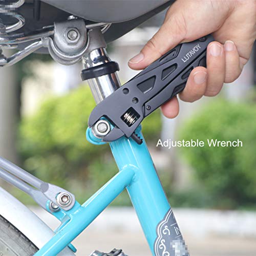 LUTAVOY 9-in-1 Multi-Tools Adjustable Wrench Pliers Knife Combo Multi Function Tool Multi Purpose Tool with Nylon Sheath(LY80) - Thumbnail 4