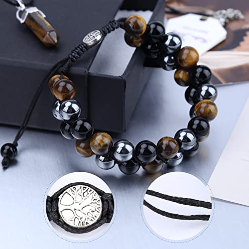 Pulsera Triple Protección 10mm piedras de cristal miniatura 4