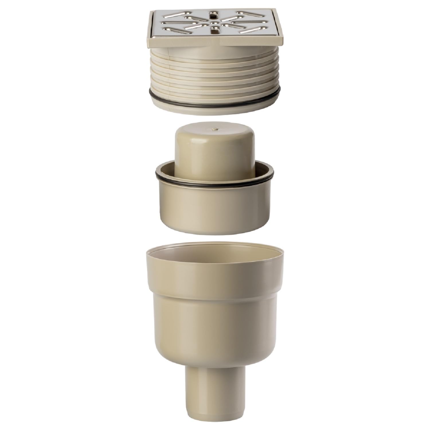 Uponor Aqua Ambient DN 50 Standard Vertical Floor Drain with Stainless Steel Drain Grate - Image 2