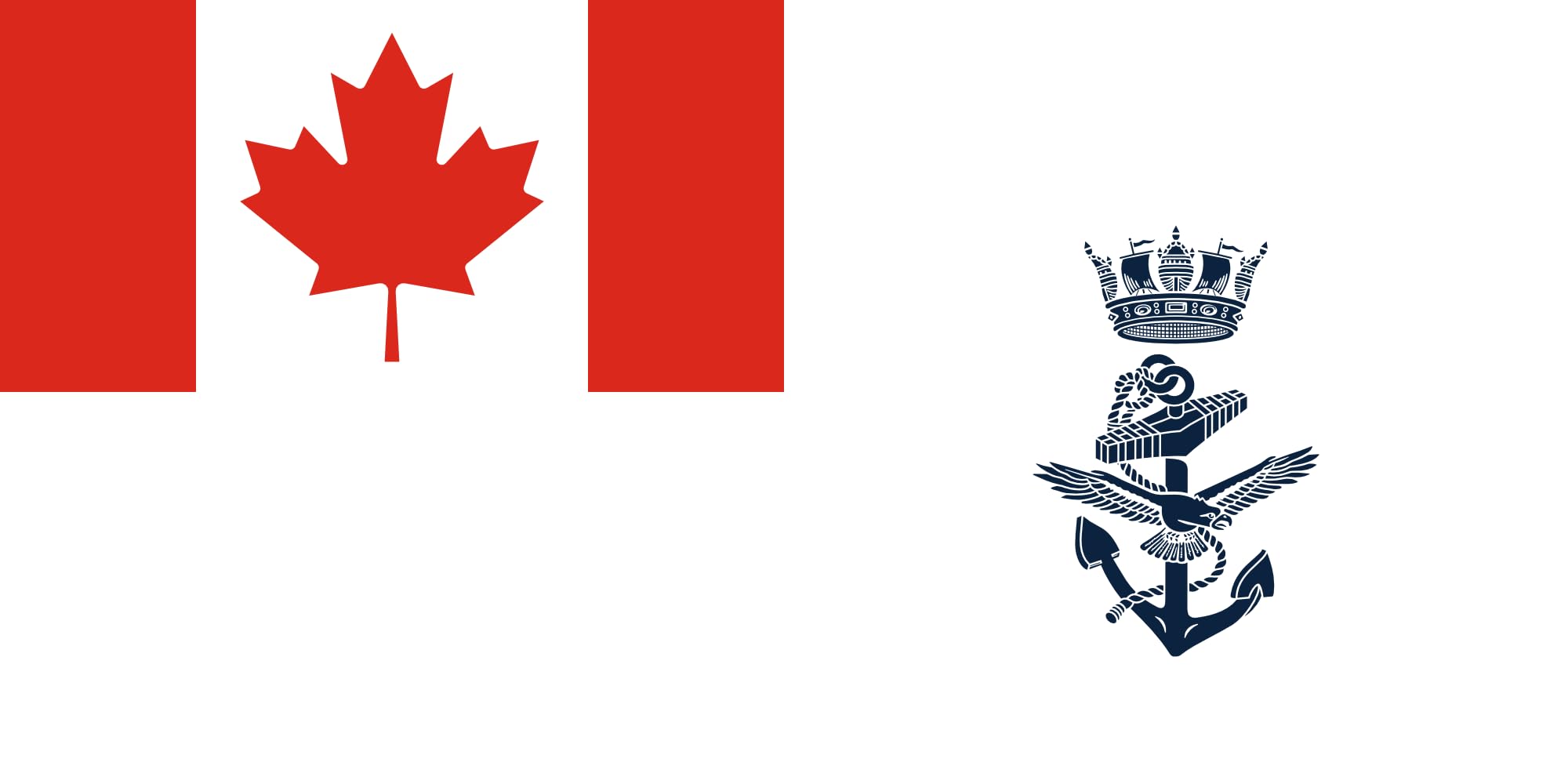 Naval Jack of Canada grand drapeau paysage XL de 2.16m² pour mât