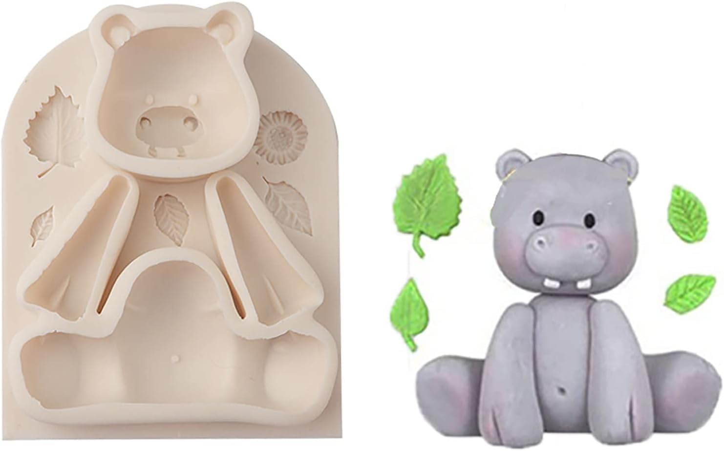 Skytail Hippo Mold Silicone Cartoon Animal Soap Molds for DIY Candle Making Aromatherapy Wax Melts Polymer Clay Cute Handmade Soap Molds Bath Bombs Chocolate Cake Cookies Fondant Molds-image-20