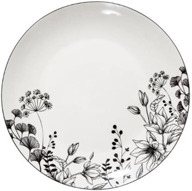Secret de Gourmet - Lot de 6 Assiettes Plates White Floral 27cm B...