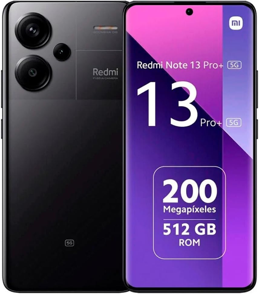 Redmi Note 13 PRO+ Plus 5G + 4G Lte (for Tmobile Mint Tello & Global) (512Gb + 12Gb) 6.67 200Mp Triple cam Unlocked + (Midnight Black)
