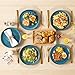 vancasso VAGE Dinner Plates Set of 6, 10.25 Inch Ceramic Plates, Microwave, Oven and Dishwasher Safe Plates, Blue