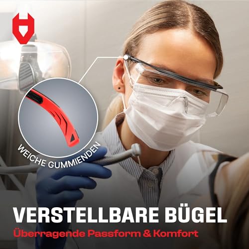 NoCry Sicherheits-Überbrille mit Kratzbeständigen Gläsern, Seitenschutz, Verstellbaren Bügeln, 400 UV-Schutz… – Ansicht 6