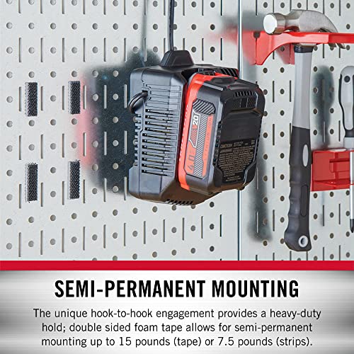 Image of VELCRO Brand Workbench Mounting Strips with Adhesive | Garage Organization | Strong Hook to Hook Locking Fastener for Semi-Permanent Applications | 1-1 /2in x 1in Strips, 4 Sets, Black