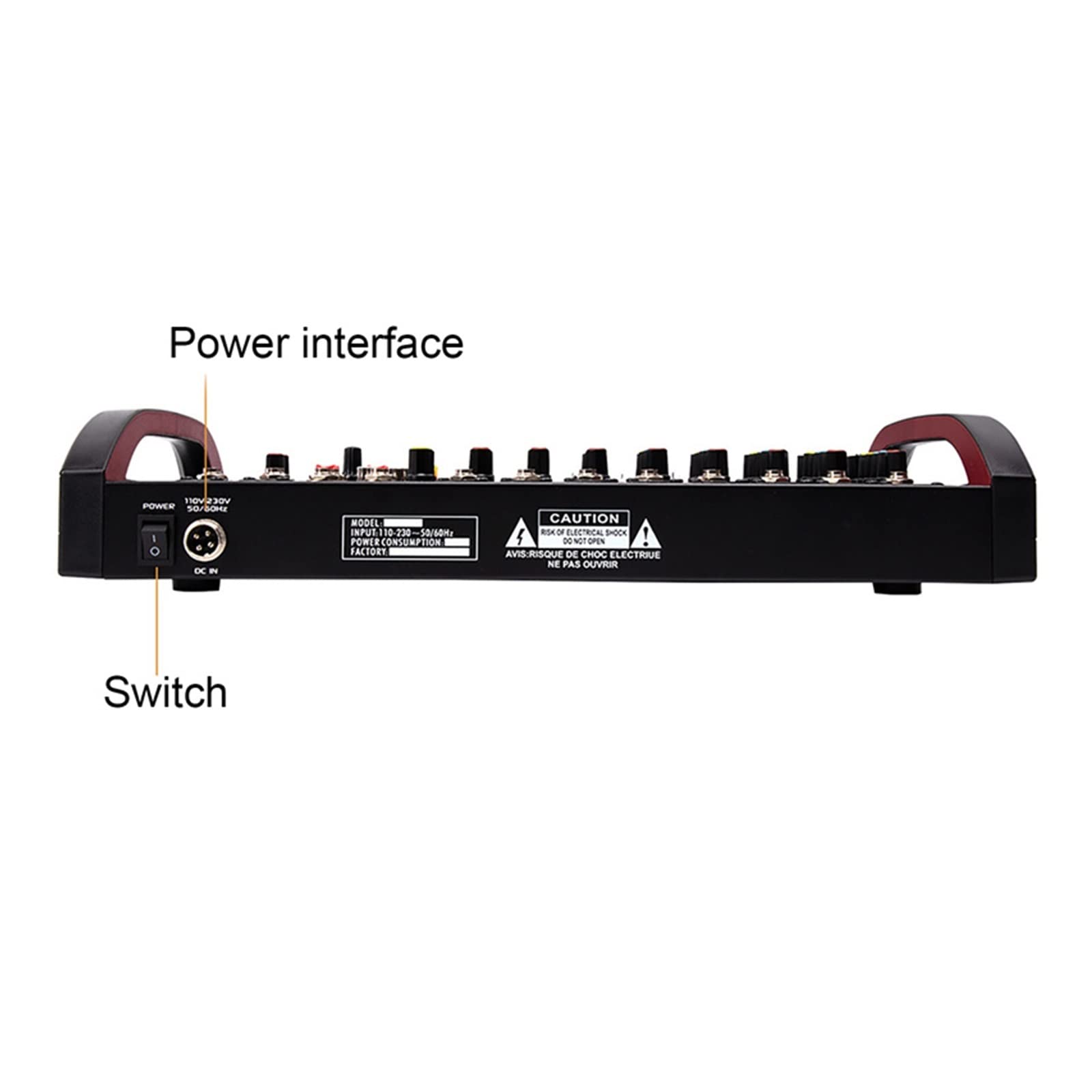 DJ-Audiomixer Professionelles 8-Kanal-Mischpult Mischpult Bluetooth-USB-Computer + 48-V-Netzteil Anzahl Live-Performance-Mischer