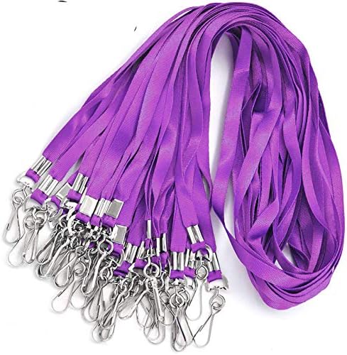 Green Bulk Lanyards for Id Badges Nylon Neck Flat Lanyard for ID Name Badge Holder/Name Tag (Green, 50Pcs)
