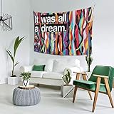 Tapestry Wall Hanging, It Was All A Dream Wall Tapestries with Rainbow Art Tie Dye Home Decorations