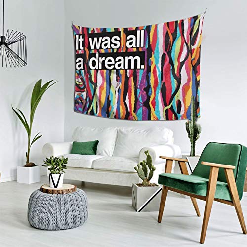 Tapestry Wall Hanging, It Was All A Dream Wall Tapestries With Rainbow Art Tie Dye Home Decorations For Living Room Bedroom Dorm Decor In 60X40 Inches #TOP1