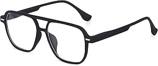 Roshfort Square Zero Power Eyeglasses for Men & Women | Full Rim Lightweight Computer Glasses Spectacles Frame for Office, Price In India