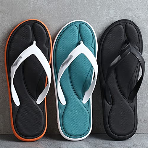Sponge Massage Men's Flip Flops Antiskid Outdoor Sandal Clip Casual Beach House Rubber Soft Women Slippers (Color : B, Size : 43)3