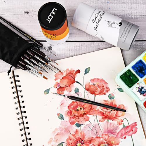 Golden Maple Detail Paint Brush Set,18 PCS Artist Miniature Paint Brushes Model Brushes Micro Detail Brushes for Small Scale Models 40k DND Paint by Numbers Acrylic Watercolor for Adults