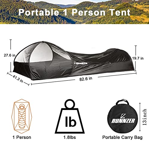 L Runnzer Pop-Up Single Mosquito Tent, Mosquito Camping Net For Sleeping Outdoor Camping Traveling #TOP1
