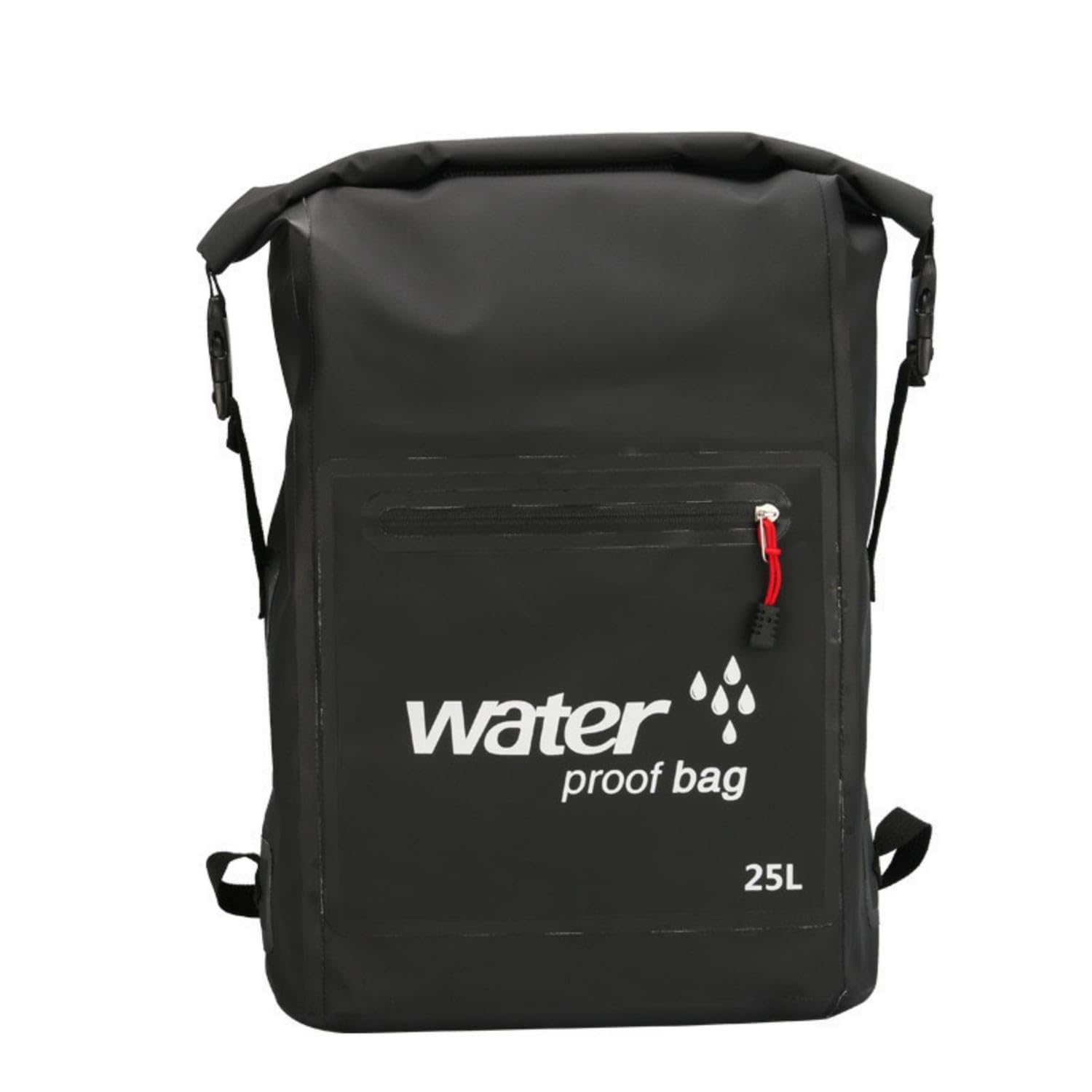 Secure Roll-Top Backpack Water-Resistant Waterproof Backpack Sturdy Rolltop Rucksack Wipe-Clean for Hikers, Commuters, Travelers, Hiking, Commuting, Rafting, Outdoor Travel, Black-image-20