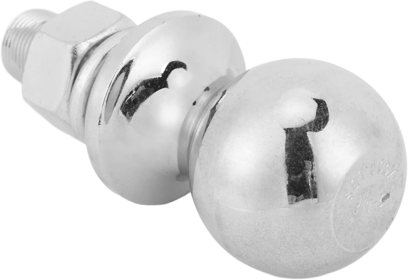 Chrome Trailer Hitch Ball 2 Inches Diameter 7500LBS Towing Capacity with 2-1/8 X 1 Inches Shank for Boat Trailer RV ATV