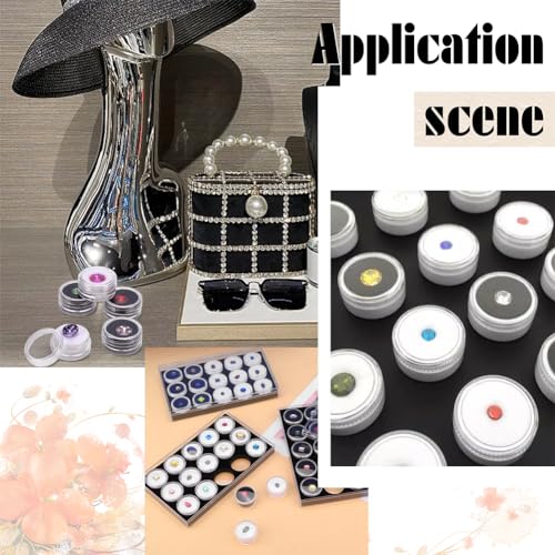 PH PandaHall 20 Stück Rock Vitrine Edelstein Box Diamant Aufbewahrungsbox Schwarz Weiß Kleine Runde Behälter Organizer Mit Schaumstoff Für Sammlerstücke Strass Kristall Kleine Gegenstände