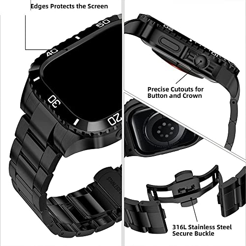 Kit de mod Apple Watch 8 45mm acier robuste antichoc - 3