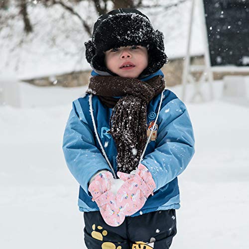 Kancool Baby & Toddler Mitten Waterproof Gloves For Baby Skiing Gloves Baby Mittens Linned Fleece [6-24M W/Thumbs, White] #TOP5