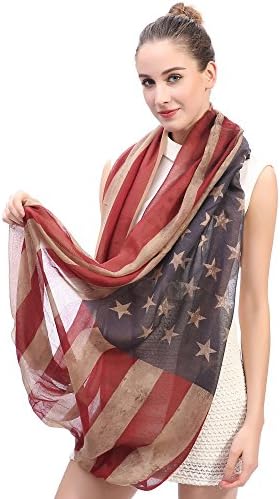 Vintage America Flag Scarf, Unisex Fashion Shawl Scarf, Infinity Shawl Scarf