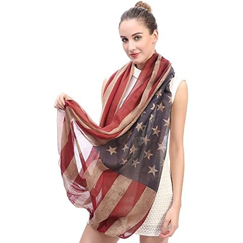 Tovip Vintage America Flag Scarf, Unisex Fashion Shawl Scarf, Infinity Shawl Scarf Cover