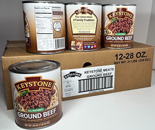 Keystone Meats All Natural Heat and Serve Ground Beef 28 oz – Fully Cooked Canned Meat – Ready to Eat – 5-Year Shelf Life – Pantry Staple for Everyday Meals, Emergency Survival Canned Food – Made in USA – Pack of 12 - Thumbnail 4