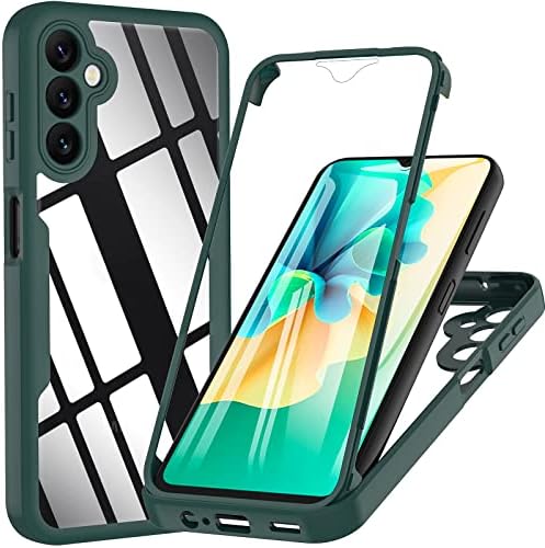 OWKEY Case for Samsung Galaxy A34 5G, 360° Full Body Shoockproof Bumper Case with Built-in 9H Screen Protector, Rugged Cover Phone Case for Samsung Galaxy A34 5G, Black+ Clear
