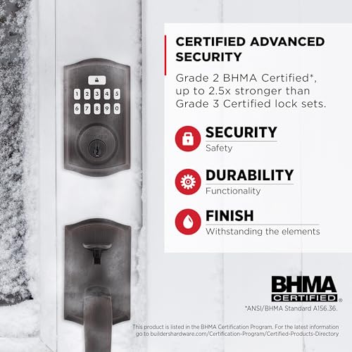 Kwikset SmartCode 260 Keyless Entry Electronic Keypad Deadbolt Door Lock with Auto-Lock, Custom User Codes, Advanced Security in Venetian Bronze Traditional