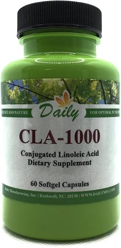 Daily Manufacturing CLA (ácido linoleico conjugado 1000 mg, ácido graso esencial) 60 cápsulas blandas