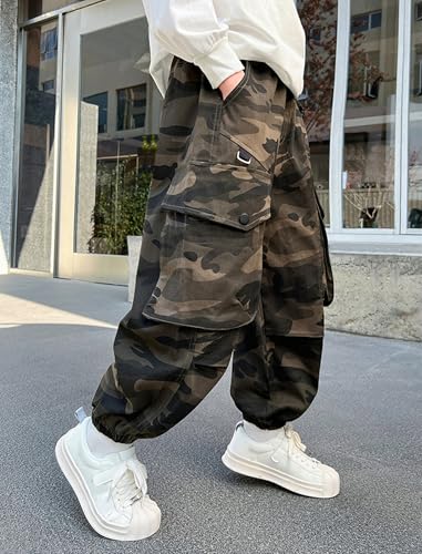 Boys Camo Cargo Pants Baggy Ankles Trousers 6-12 Years3