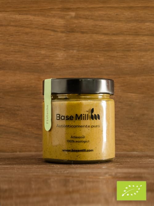 Base Mill Pack de 3 Pâte de Pistache Bio 100% (200g) – Sans Gluten, Sans Sucre Ajouté, Riche en Fibres, Source de Protéines, 100% Végane – Parfaite pour les Glaces, Desserts, Tartines et Yaourt