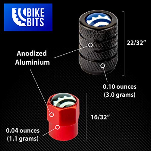 Bike Bits Presta Valve Adapter - Convert Presta To Schrader - French/Uk To Us - Inflate Tire Using Standard Pump Or Air Compressor (Black Round Caps) #TOP6
