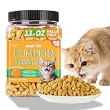 Just Try 13.4 OZ Pumpkin Cat Treats Cat Constipation Relief Hairball Control Healthy Salmon Snacks Training Biscuits Treats for Digestive Support Low Calorie Kitten Snacks