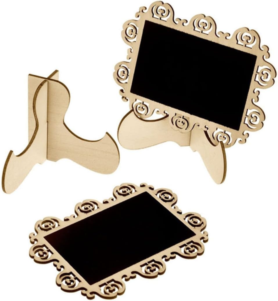 Set of 10 Mini Chalkboard Stands Blackboard Decorative Message Boards for Events
