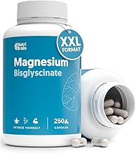 Pure Magnesium Bisglycinate 2000 mg - XXL Dose (250 Capsules) | Chelated Form for Restorative Sleep, Energy, Bone-Muscle Support and Concentration | Maximum Bioavailability, No Laxative Effects