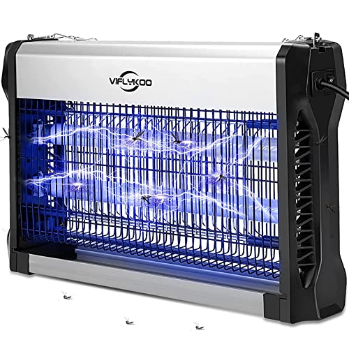 Preisvergleich Produktbild VIFLYKOO Insektenvernichter Elektrischer, Mückenlampe mit 20W UV-Licht und 2500V Stromnetz, Mückenfalle Effektiv zur Reduzierung Fliegender Insekten für Schlafzimmer und Gärten im Innenb