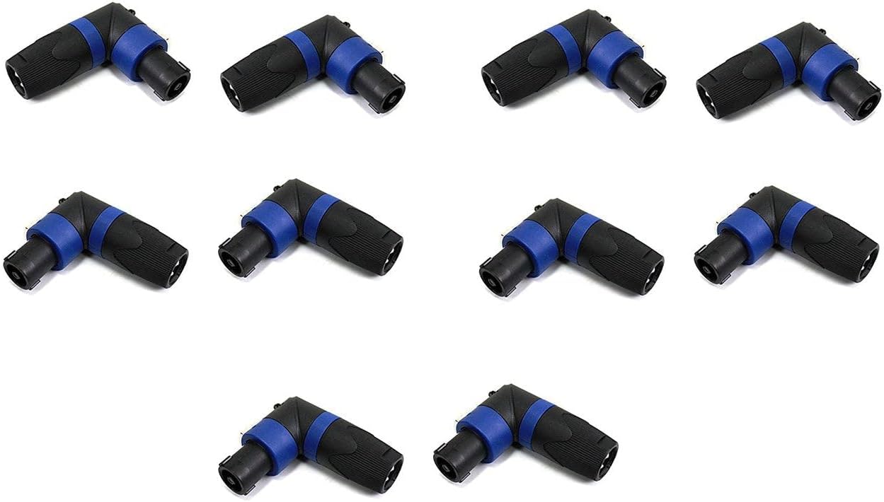 SPAM-10 Speakon Compatible Right Angle Speaker Cable Connector (10 Pack)