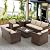 AECOJOY 7 Pieces Patio Furniture with Two Storage Boxes, Outdoor Wicker Conversation Set All-Weather PE Rattan Sectional Sofa Set for Backyard, Deck, Brown & Beige