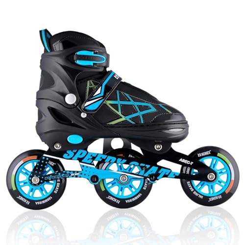 Image of 3 Wheel Inline Skates for Kids | Adjustable PU Wheels, Durable Aluminium Frame & Anti-Shock Support | Comfortable Indoor & Outdoor Skating Shoes