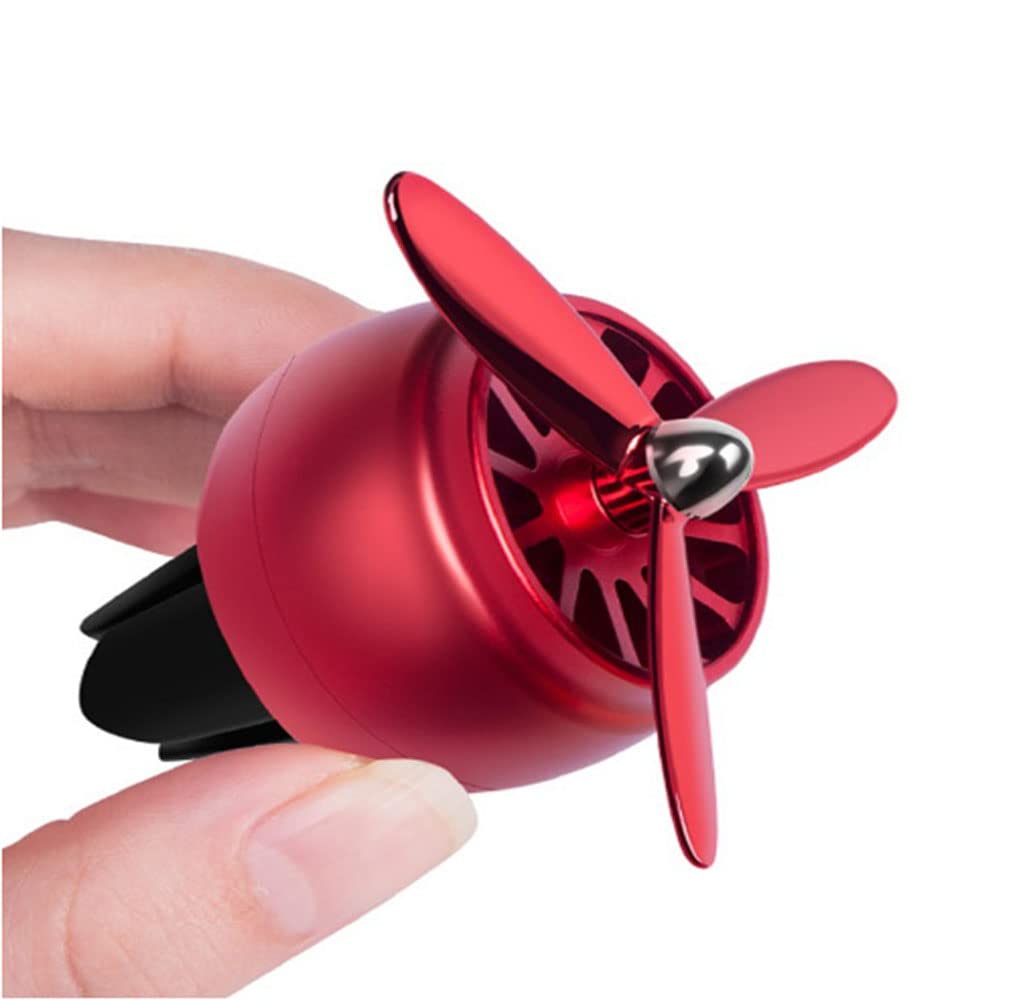 Car Fragrance Diffuser Vent Clip Car Air Fresheners Car Purifier Remove The Smell Of Smoke Stylish Propeller Shape Car Decoration (Red)