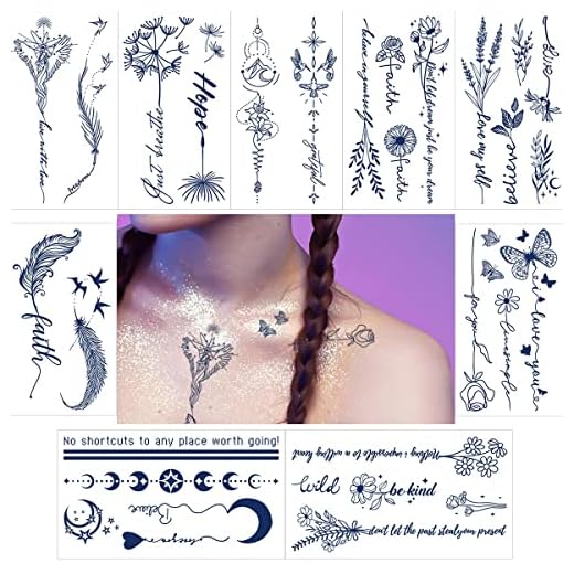 Dark Blue Temp Tattoos