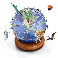 INKLAB 5\" Mini Smart World Globe for Children, Interactive AR Educational Toys, 720° Rotation, with Touch-Control Night Light, Magnifiers and Stand, STEM Preschool Learning Gifts for Kids Ages 4-10