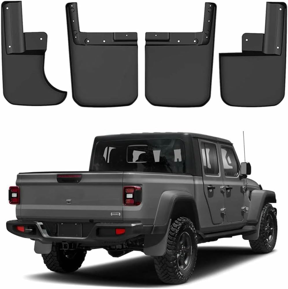 4 Pezzi paraspruzzi paraspruzzi per Jeep Gladiator JT 2019 2020 2021 2022 paraspruzzi in Gomma Anteriori e Posteriori per Auto