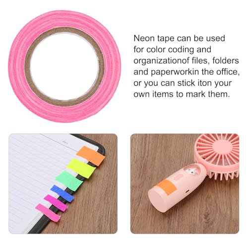 Image of PATIKIL Neon Gaffer Cloth Tape, 0.8 Inch x 32.8 Feet Colored Cotton Glow Tape Markers Fluorescent Blacklight Glow in The Dark Reflect Tape Stickers for Party Decorations, Pink